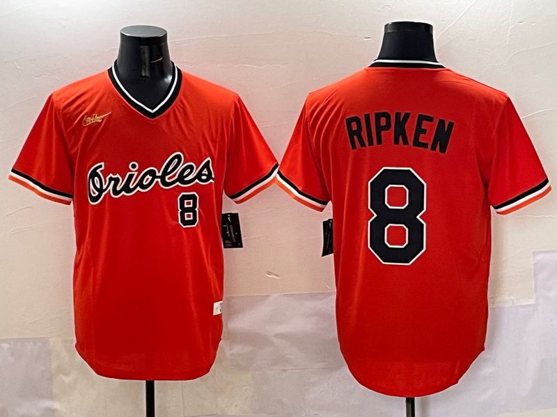 Men Baltimore Orioles 8 Ripken Orange Game 2025 Nike MLB Jersey style 50912
